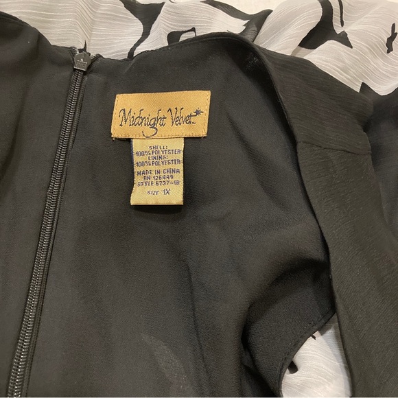 Midnight Velvet Black & White Sleeveless Dress - Size 1X - Picture 10 of 10